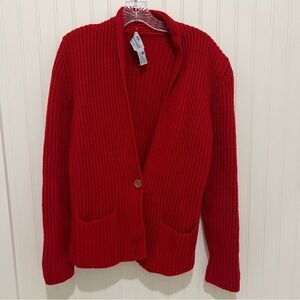 Shetland Wool Thick Knit Ref Cardigan